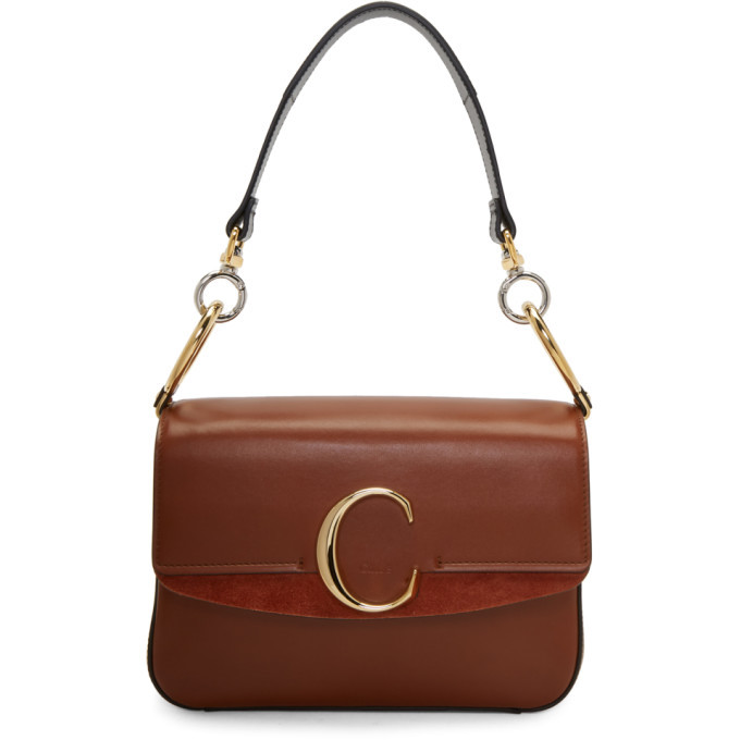 Chloe Brown Small C Double Carry Bag Chloe