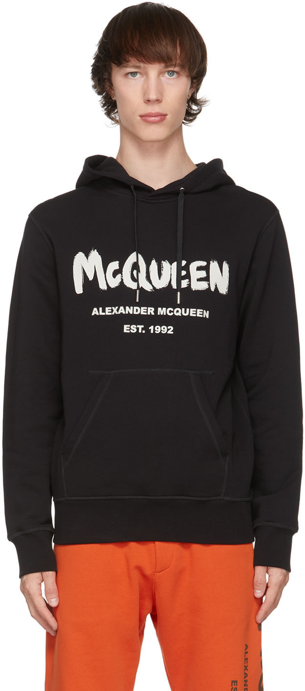 Alexander McQueen Black Graffiti Hoodie Alexander McQueen