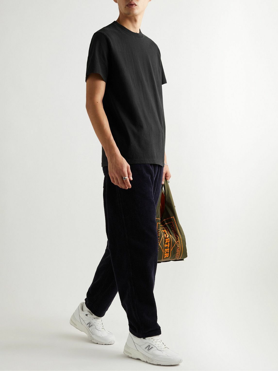 EDWIN LogoAppliquéd CottonJersey TShirt Black Edwin