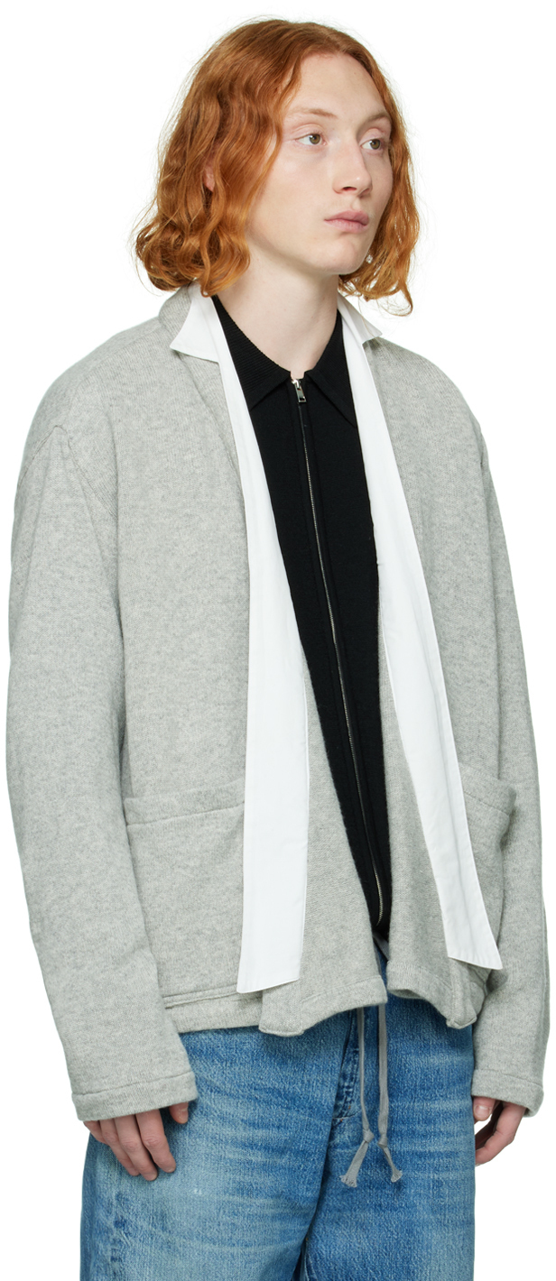 Greg Lauren Gray Open Front Cardigan Greg Lauren
