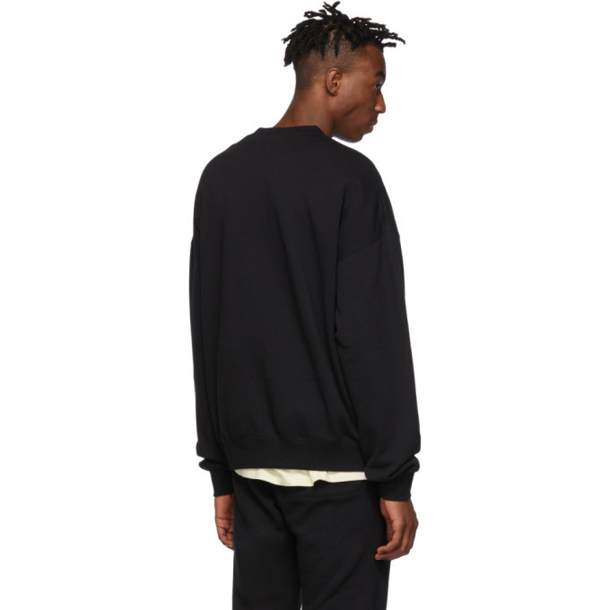essentials black crewneck pullover sweatshirt