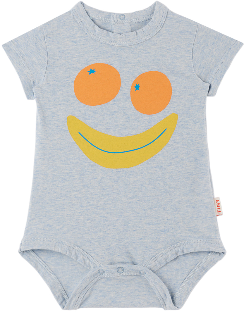 TINYCOTTONS Baby Blue Smile Bodysuit TINYCOTTONS