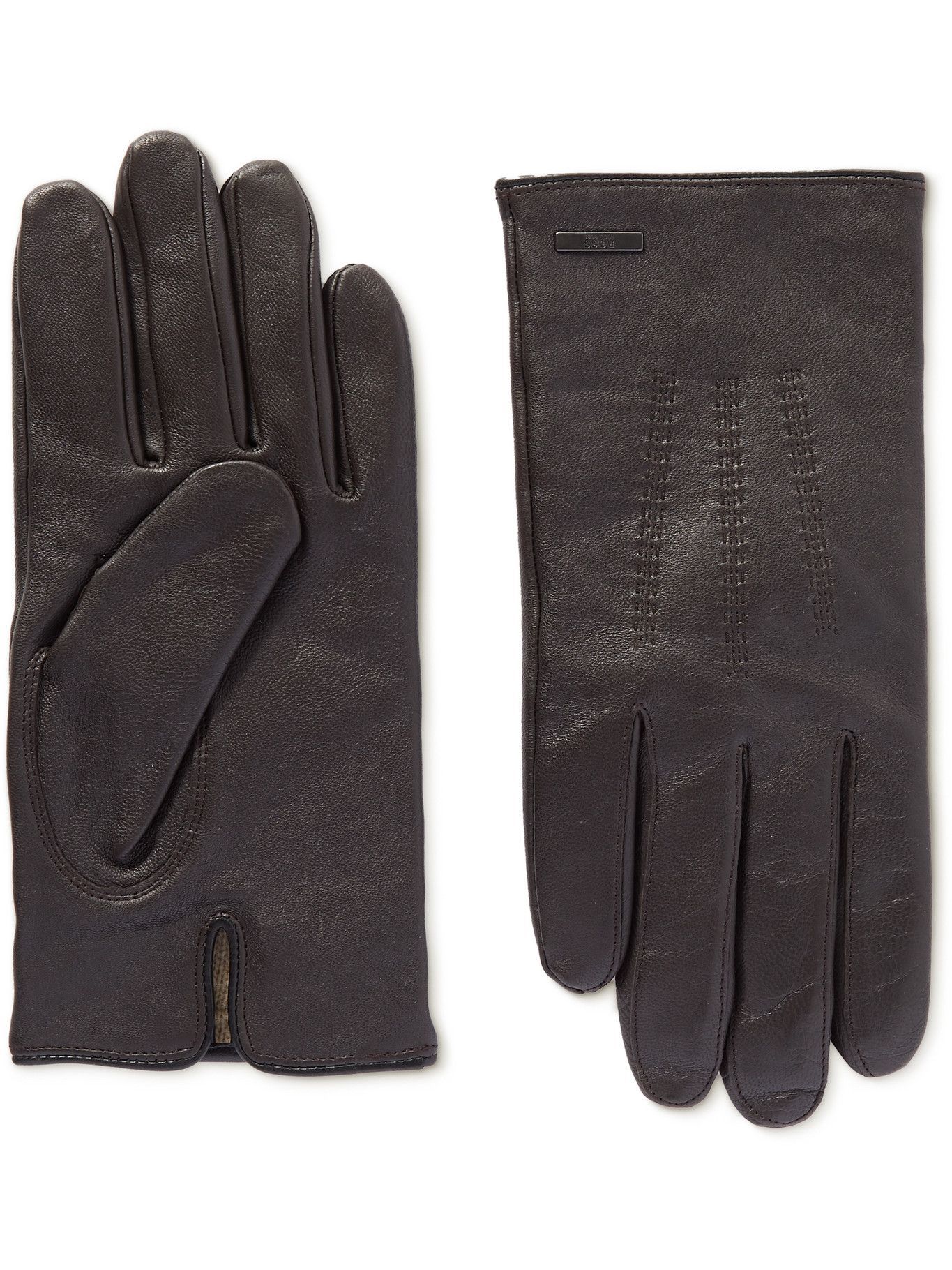 hugo boss gloves leather