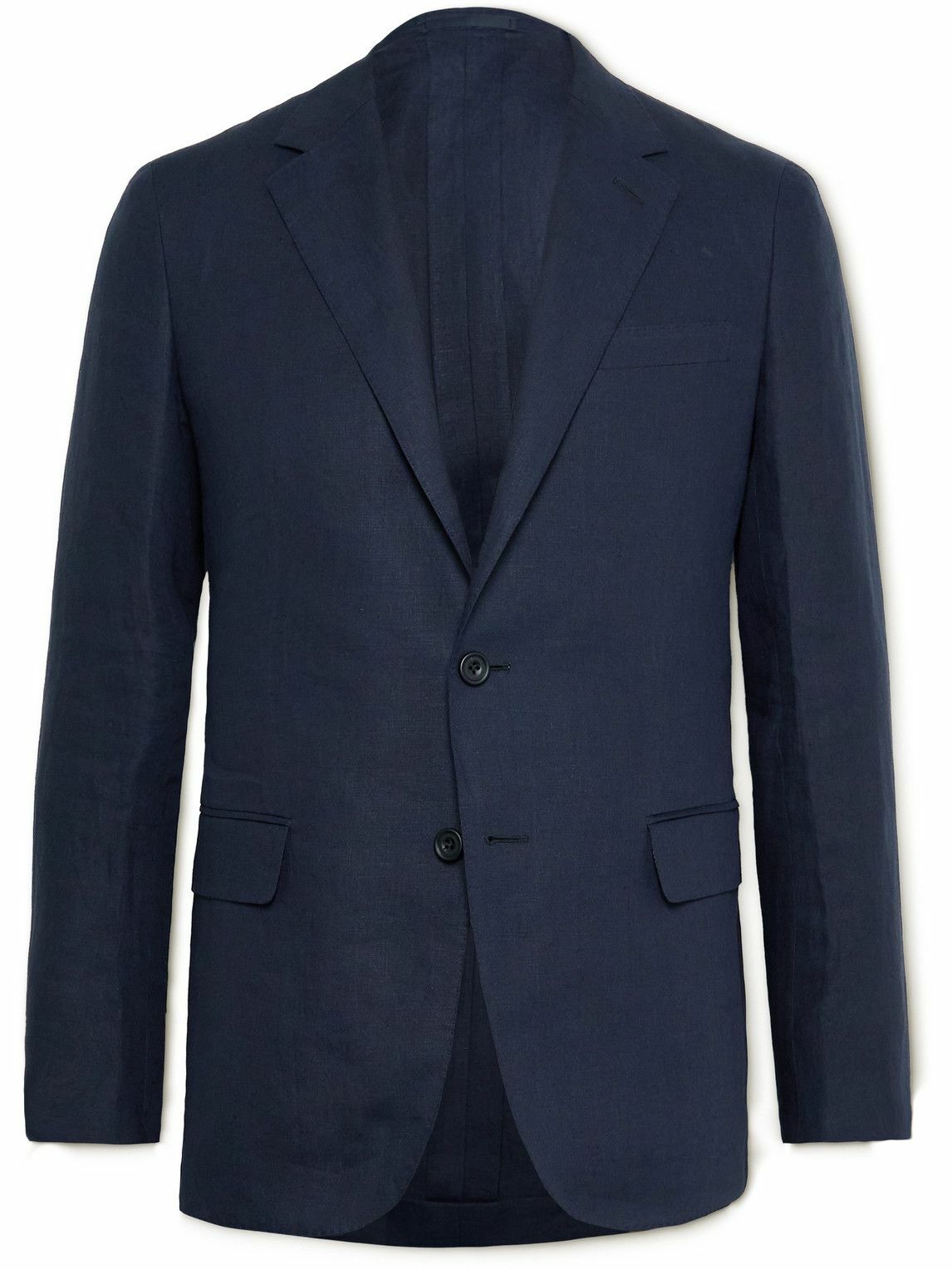 Kingsman Unconstructed Linen Suit Jacket Blue Kingsman