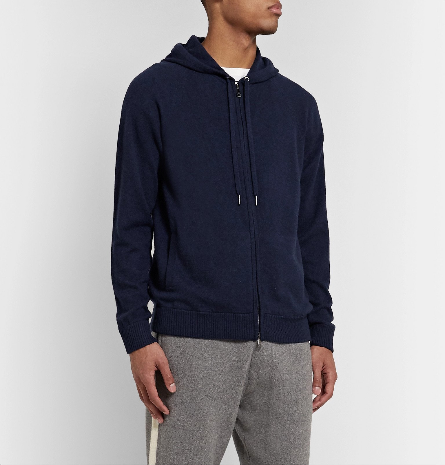 Derek Rose - Finley 2 Cashmere Zip-Up Hoodie - Blue Derek Rose