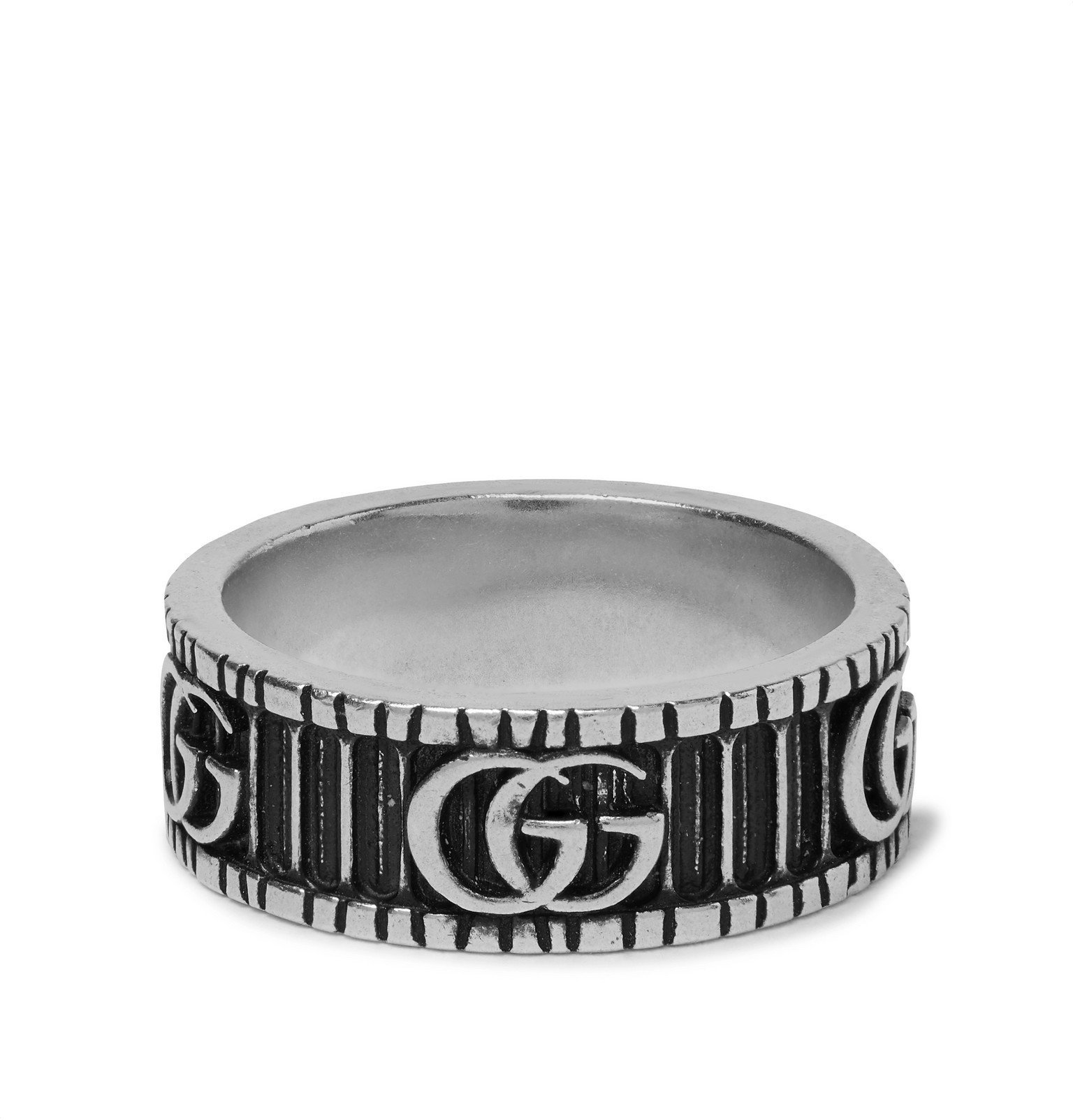 Gucci - Logo-Embossed Sterling Silver Ring - Silver Gucci