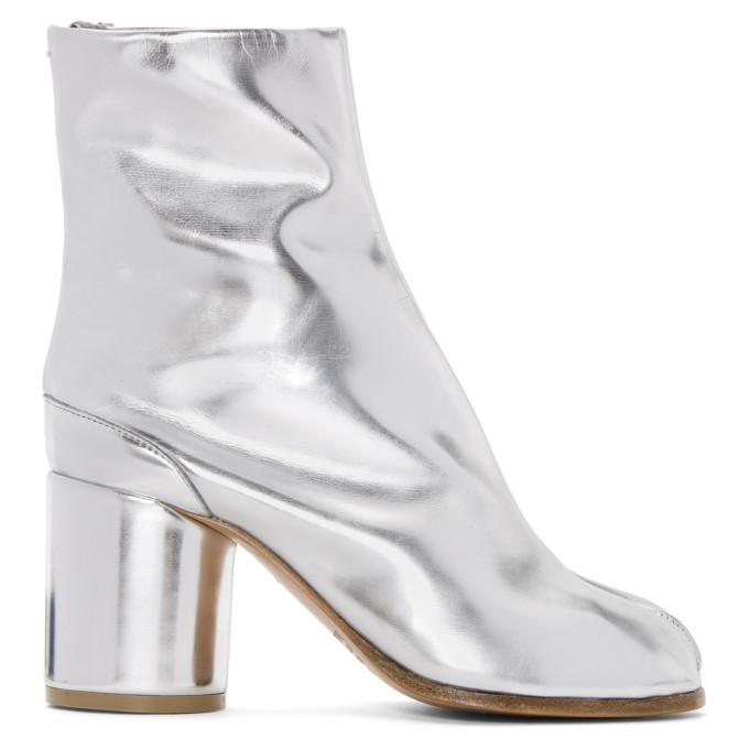 maison margiela silver boots