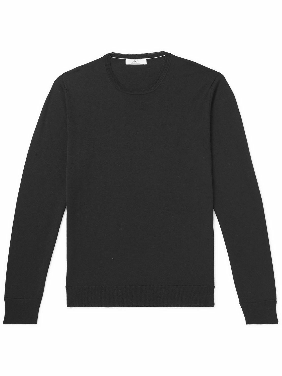 Mr P. - Slim-Fit Merino Wool Sweater - Black Mr P.