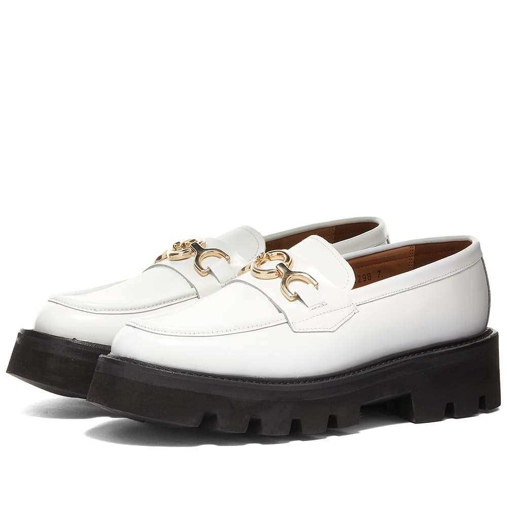 Grenson Women's Nina Chunky Loafer in White Rub Off Grenson