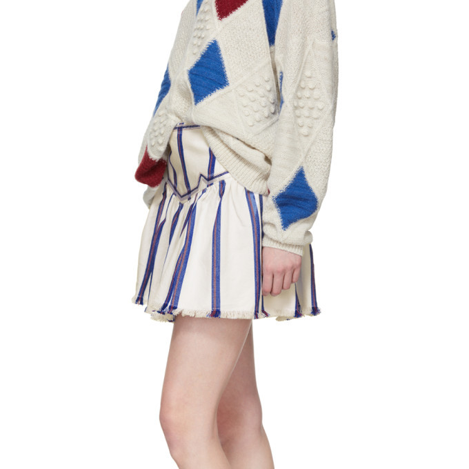 Isabel Marant Etoile White Striped Delia Skirt