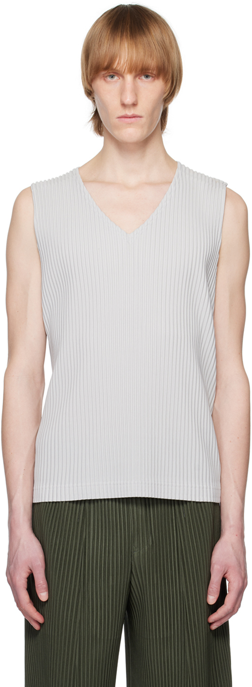 Homme Plissé Issey Miyake Gray Basics Tank Top Homme Plisse Issey Miyake