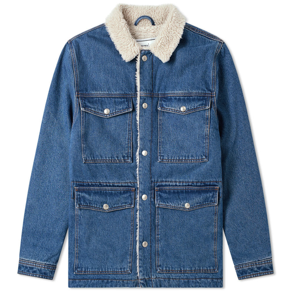 AMI Sherpa Lined Denim Jacket AMI Alexandre Mattiussi