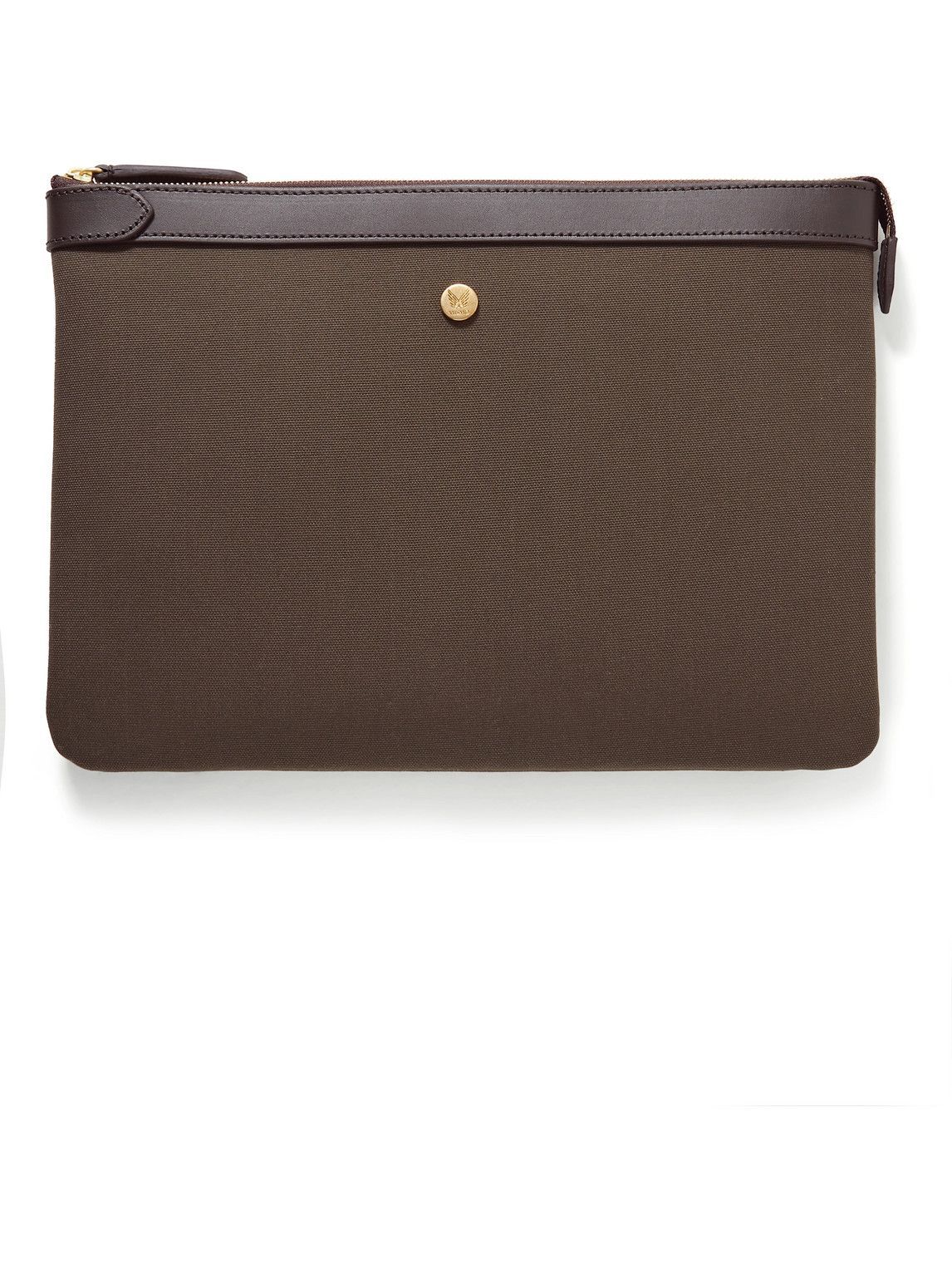 Leather-Trimmed Nylon Garment Bag 