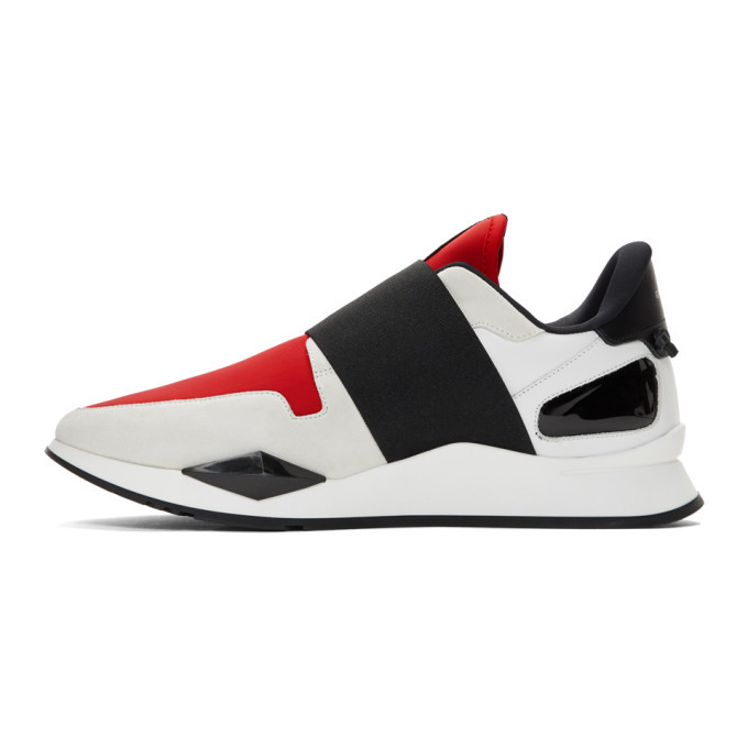 Givenchy Red and Black Elastic Strap Slip-On Sneakers Givenchy