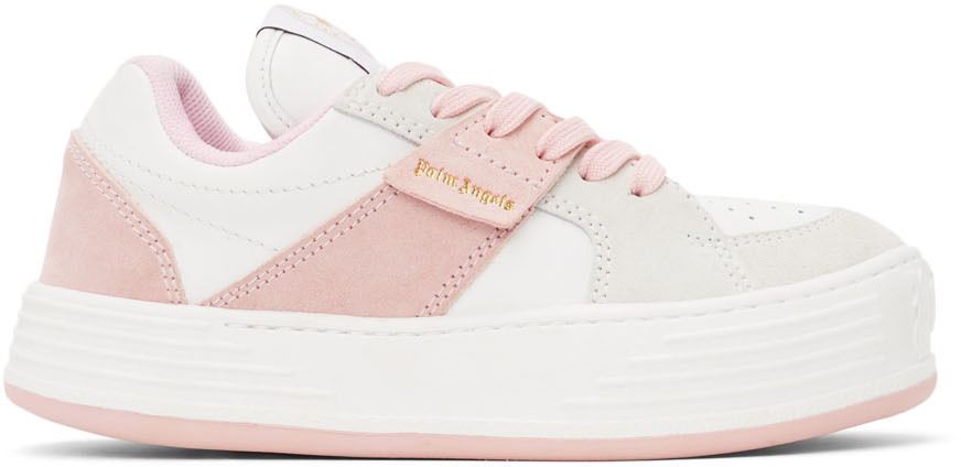 Palm Angels White & Pink Snow Low Sneakers Palm Angels