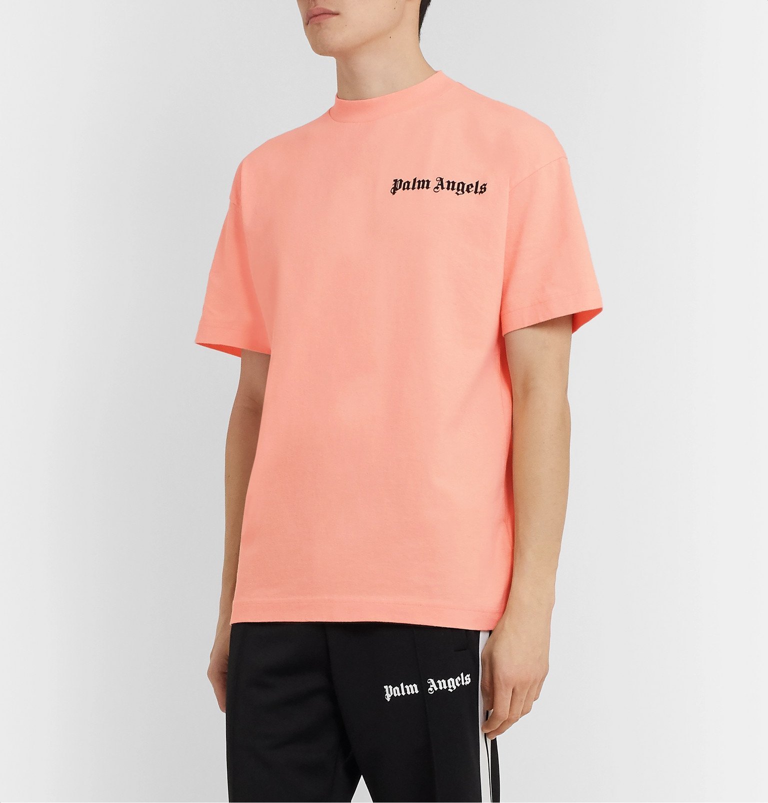 Palm Angels - Logo-Print Cotton-Jersey T-Shirt - Pink Palm Angels