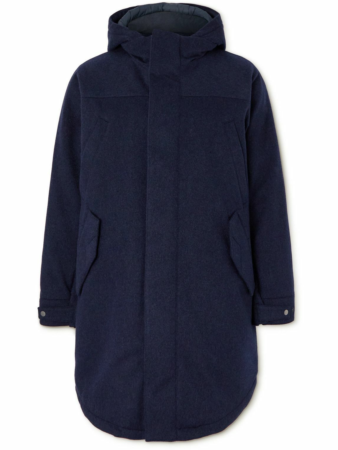 Photo: Purdey - Cashmere Hooded Parka - Blue