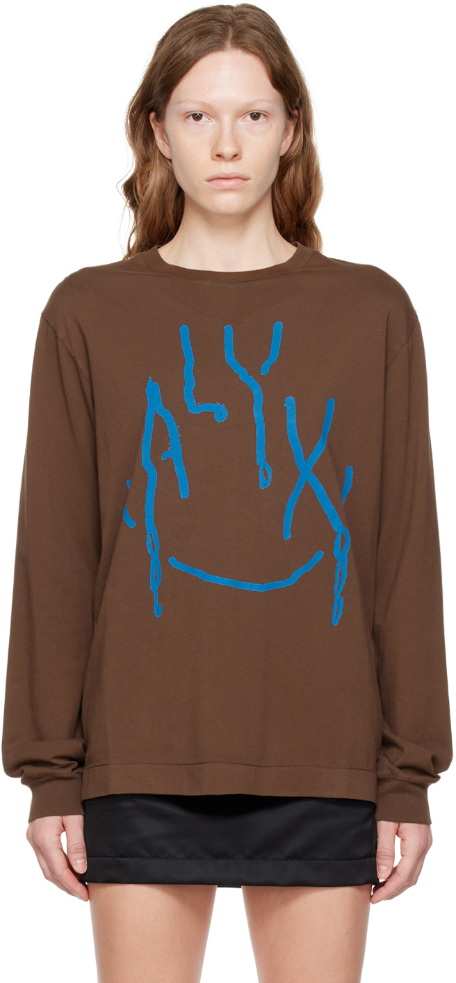 Photo: 1017 ALYX 9SM Brown Graphic Long Sleeve T-Shirt