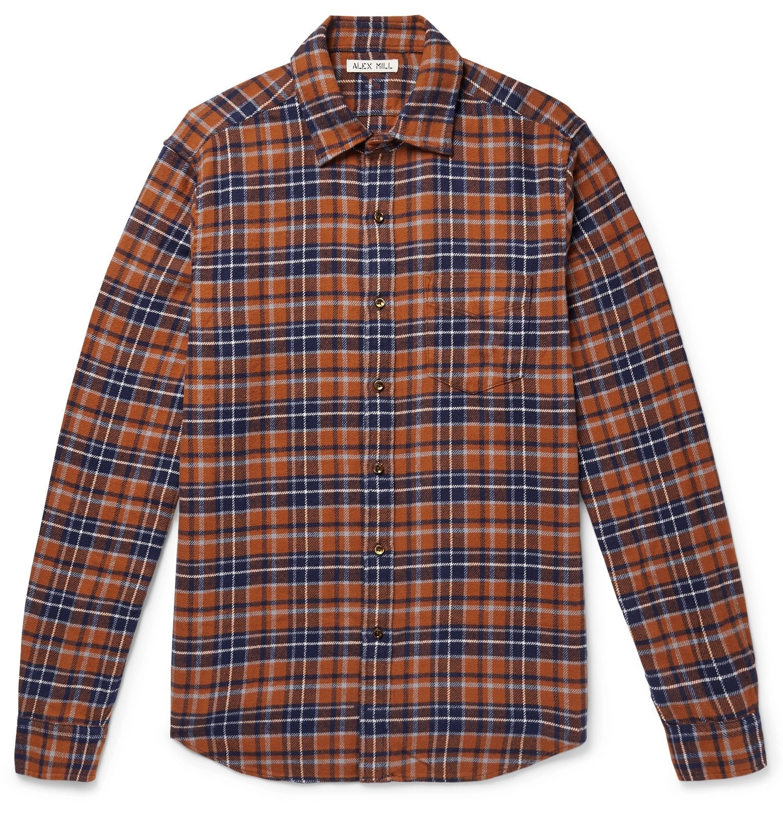 Alex Mill - Checked Cotton-Flannel Shirt - Orange Alex Mill