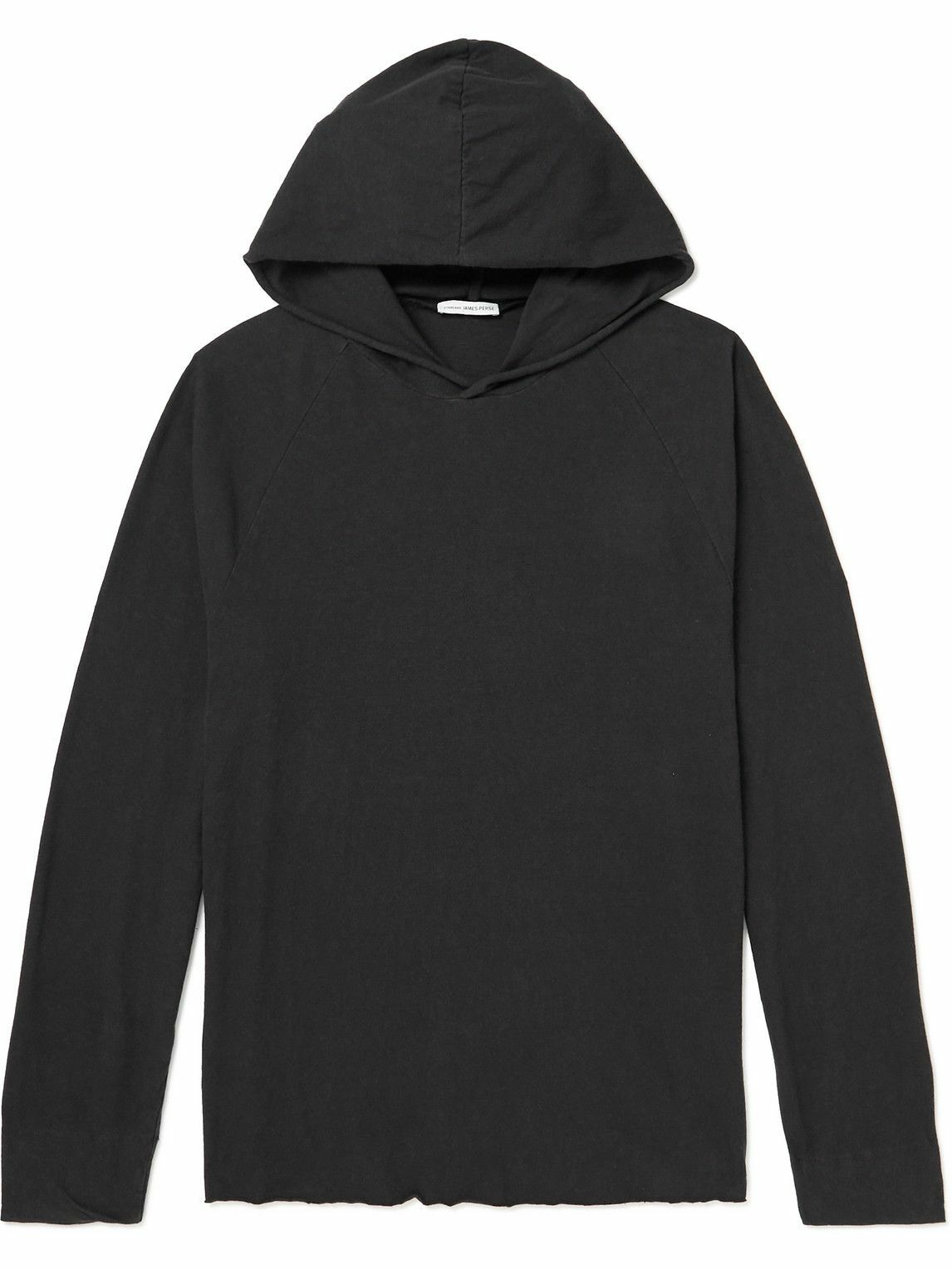 James Perse - High Twist Cotton-Jersey Hoodie - Black James Perse