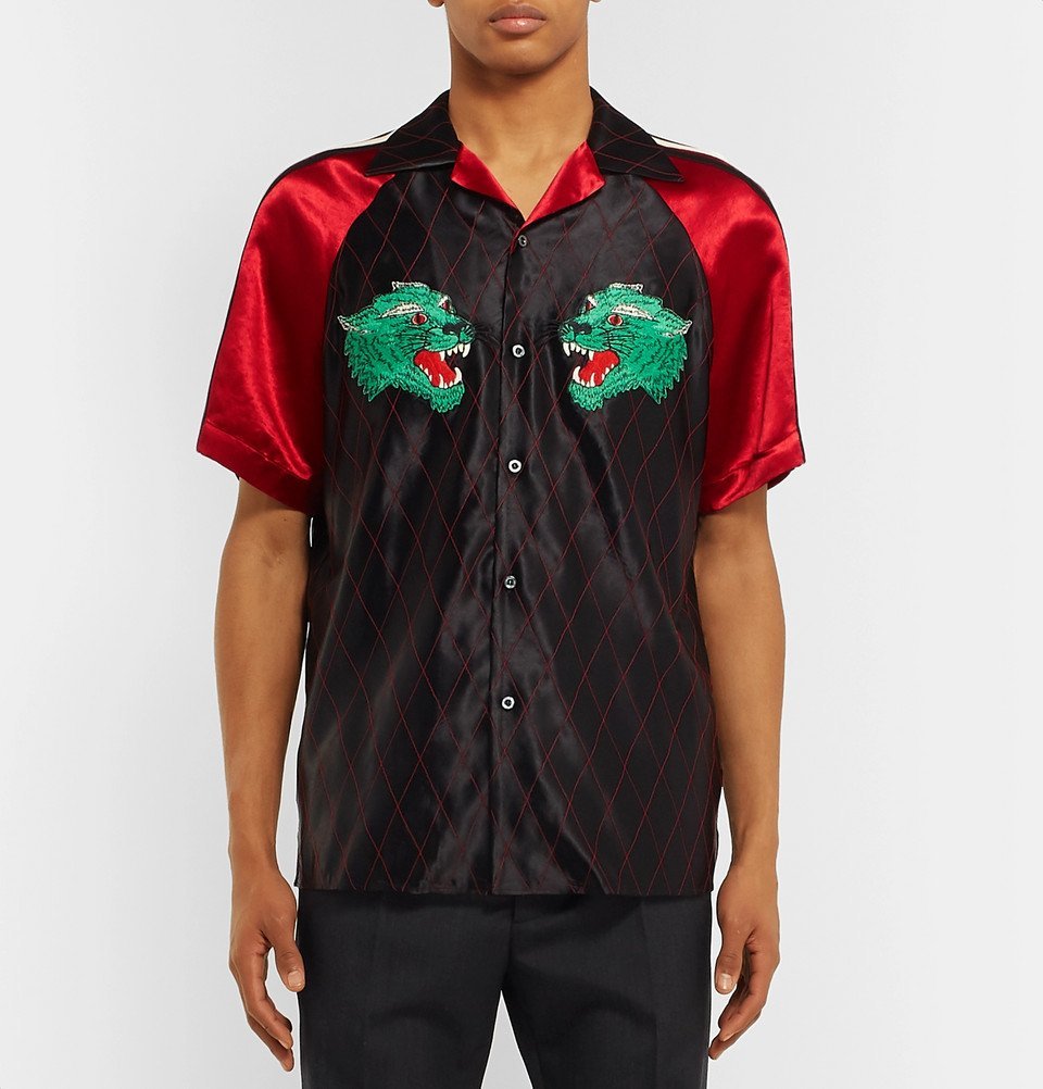 gucci satin shirt mens