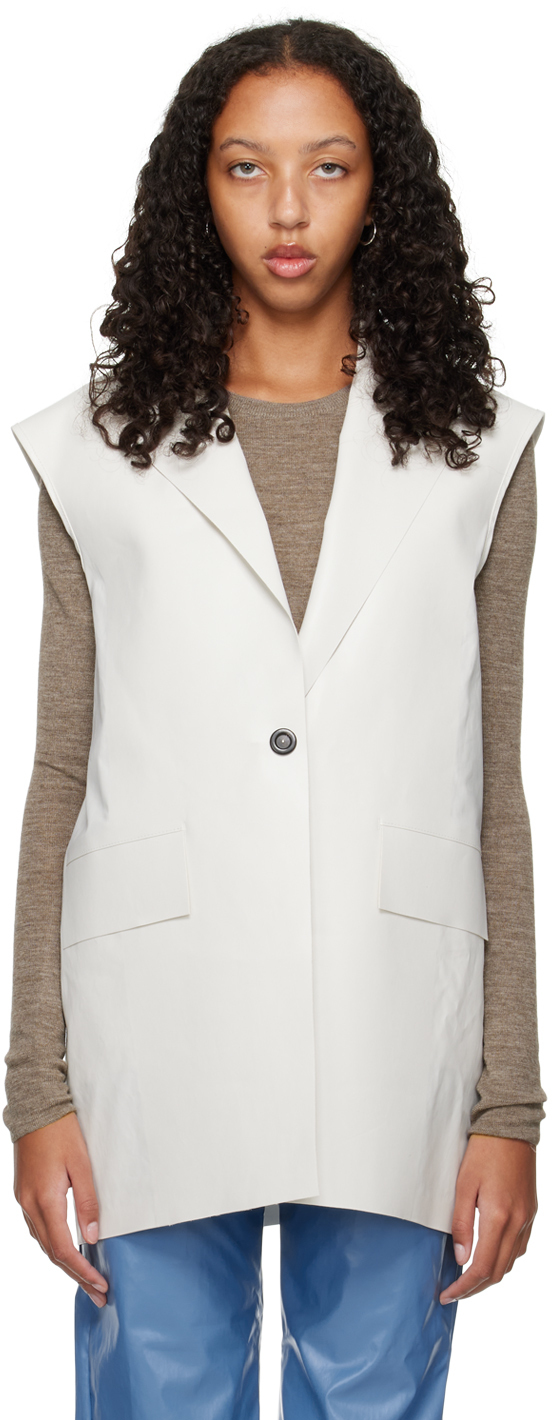 KASSL Editions White Sleeveless Blazer Kassl Editions
