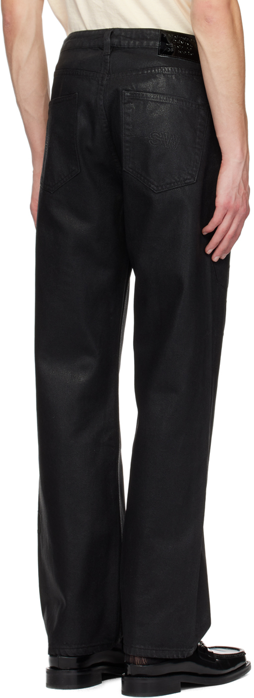 Saintwoods Black Waxed Jeans Saintwoods