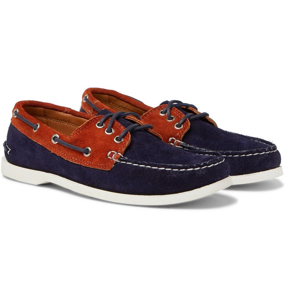 Quoddy Downeast TwoTone Suede Boat Shoes Navy Quoddy