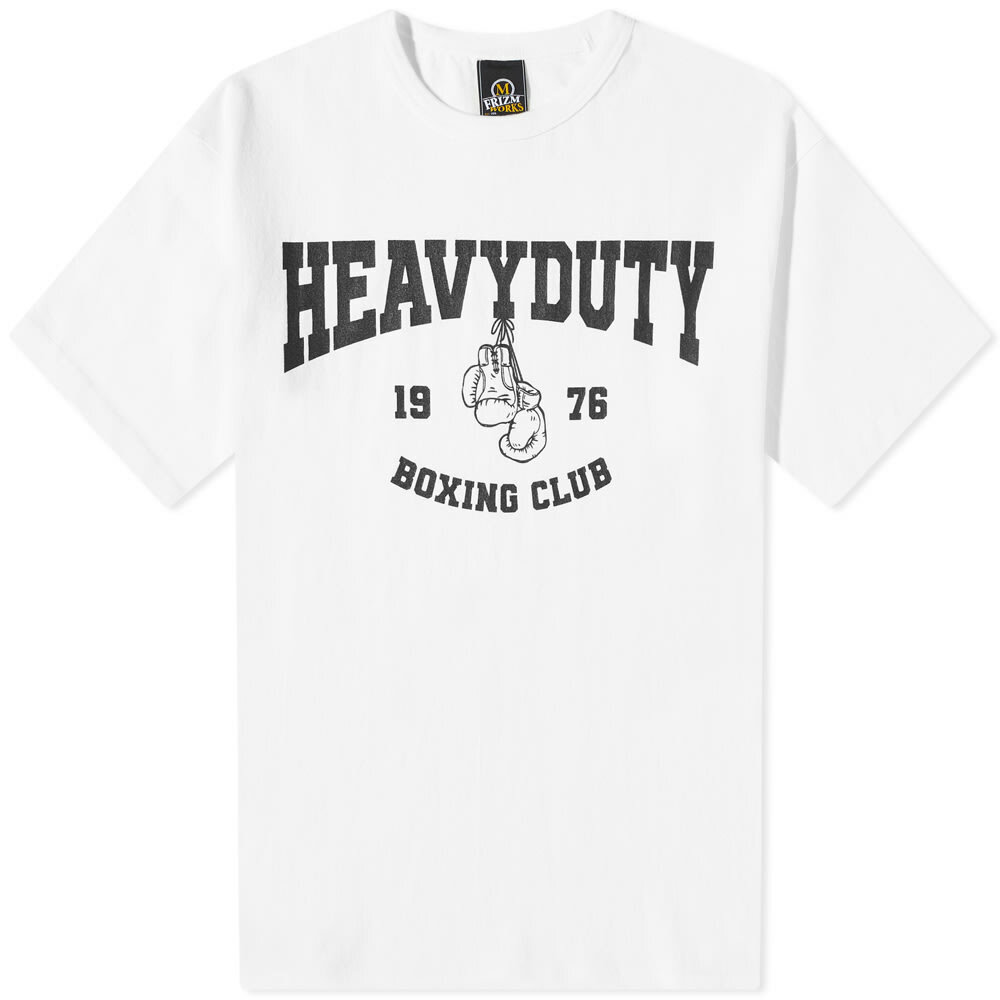 FrizmWORKS Men's Heavyduty Boxing Club TShirt in White FrizmWORKS