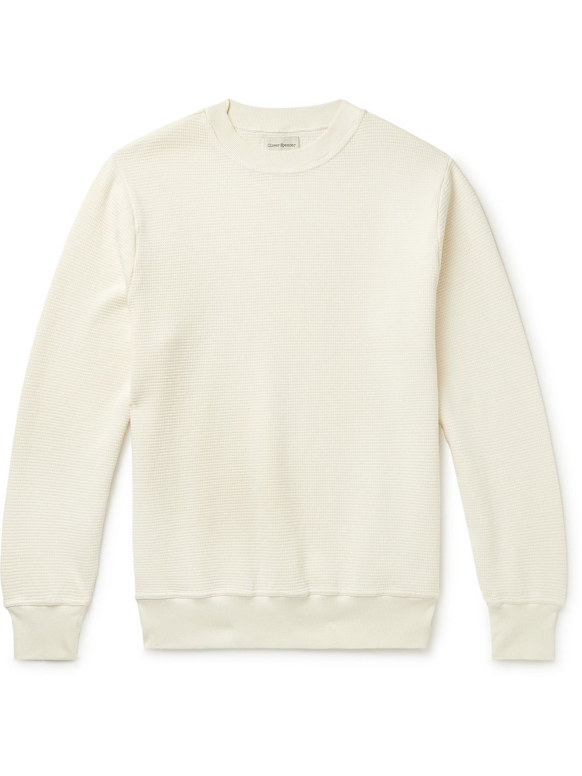 Oliver Spencer - Robin Waffle-Knit Organic Cotton Sweatshirt - Neutrals