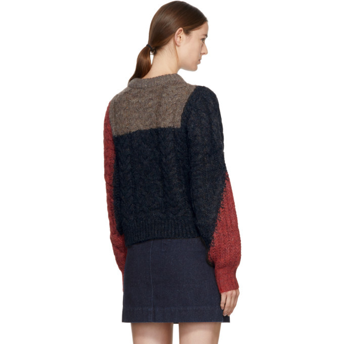 Isabel Marant Etoile Red and Grey Arty Knit Sweater