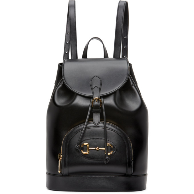 gucci black leather backpack