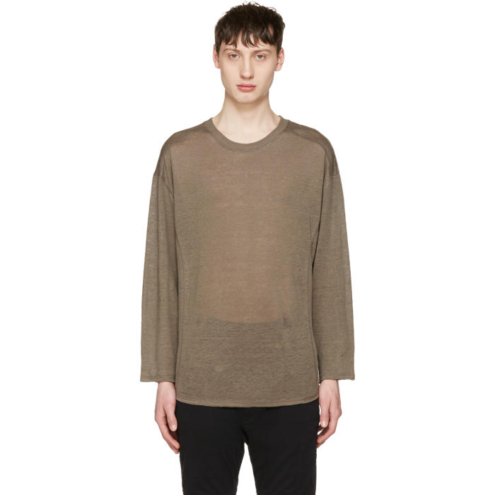 Christian Dada Taupe Linen Pullover Christian Dada