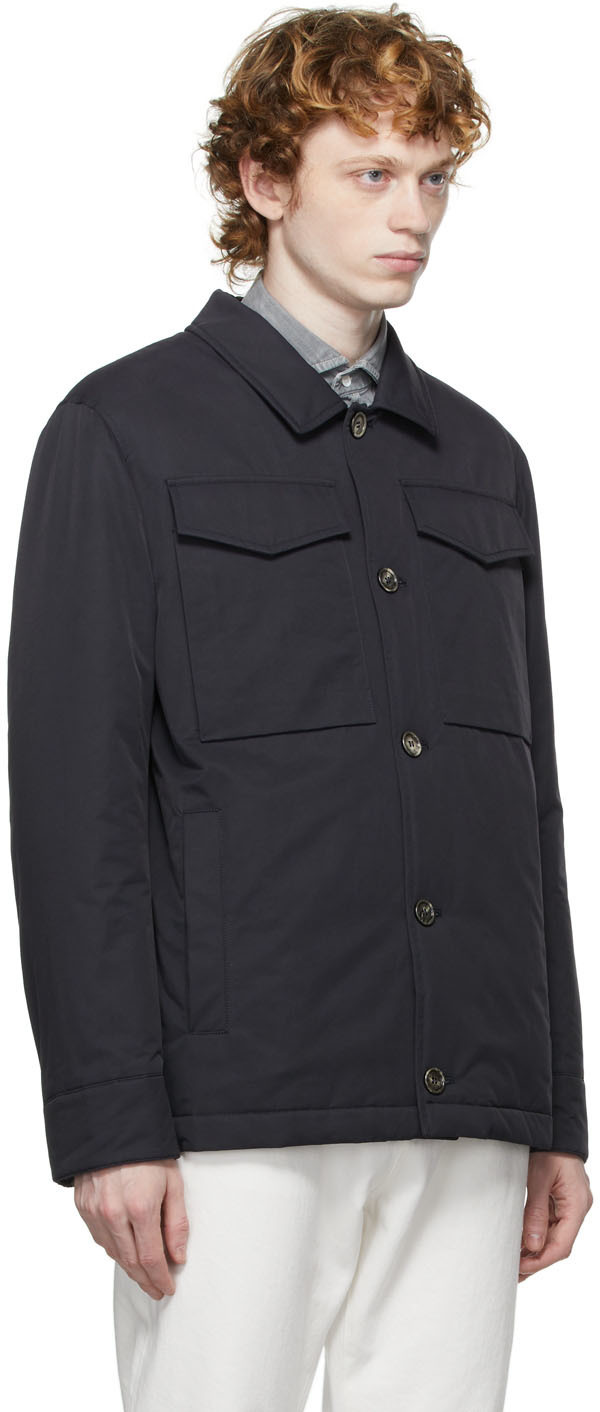 Brunello Cucinelli Navy Padded Gabardine Jacket Brunello Cucinelli