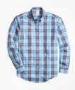 Brooks Brothers Men's Regent Regular-Fit Sport Shirt, Non-Iron Blue and Red Plaid | Blue/Red