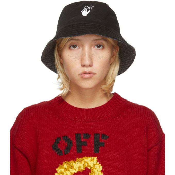 black and white reversible bucket hat