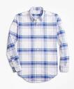Brooks Brothers Men's Regent Regular-Fit Sport Shirt, Oxford Plaid | Purple