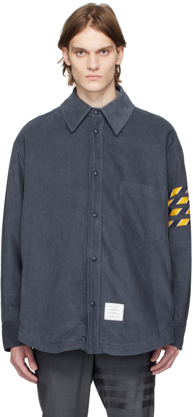 Thom Browne Navy 4-Bar Shirt Thom Browne