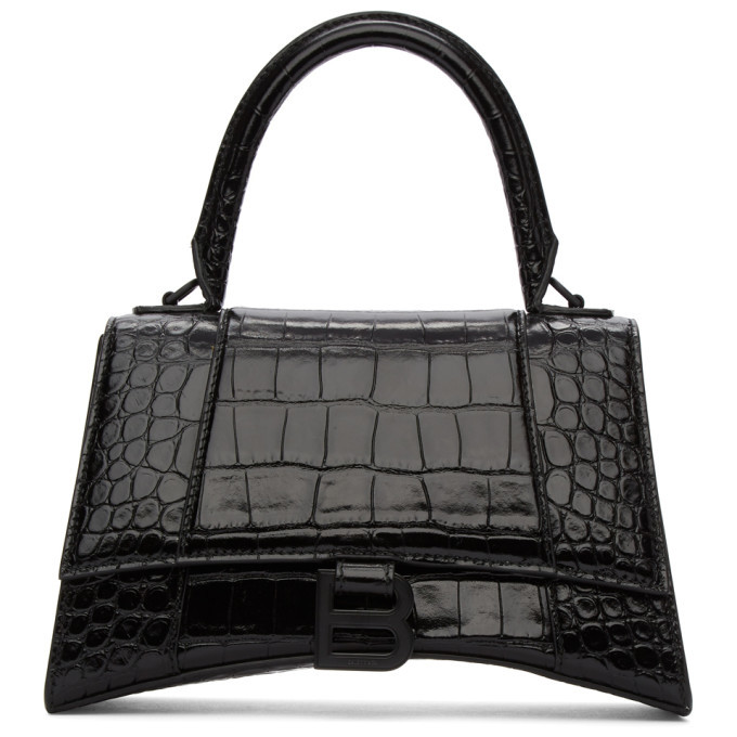 small black croc bag