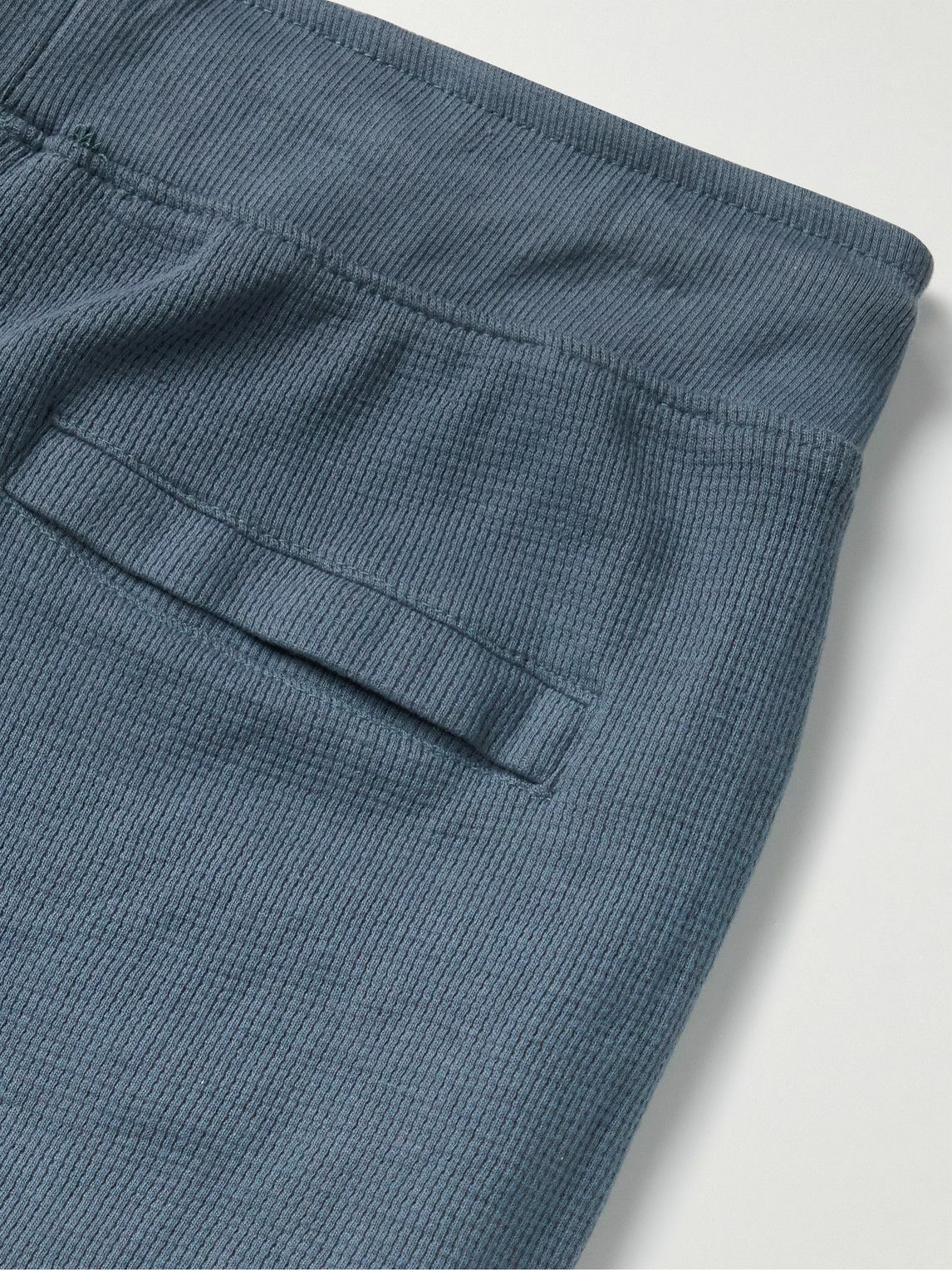 Onia - Tapered Waffle-Knit Cotton-Blend Sweatpants - Blue Onia