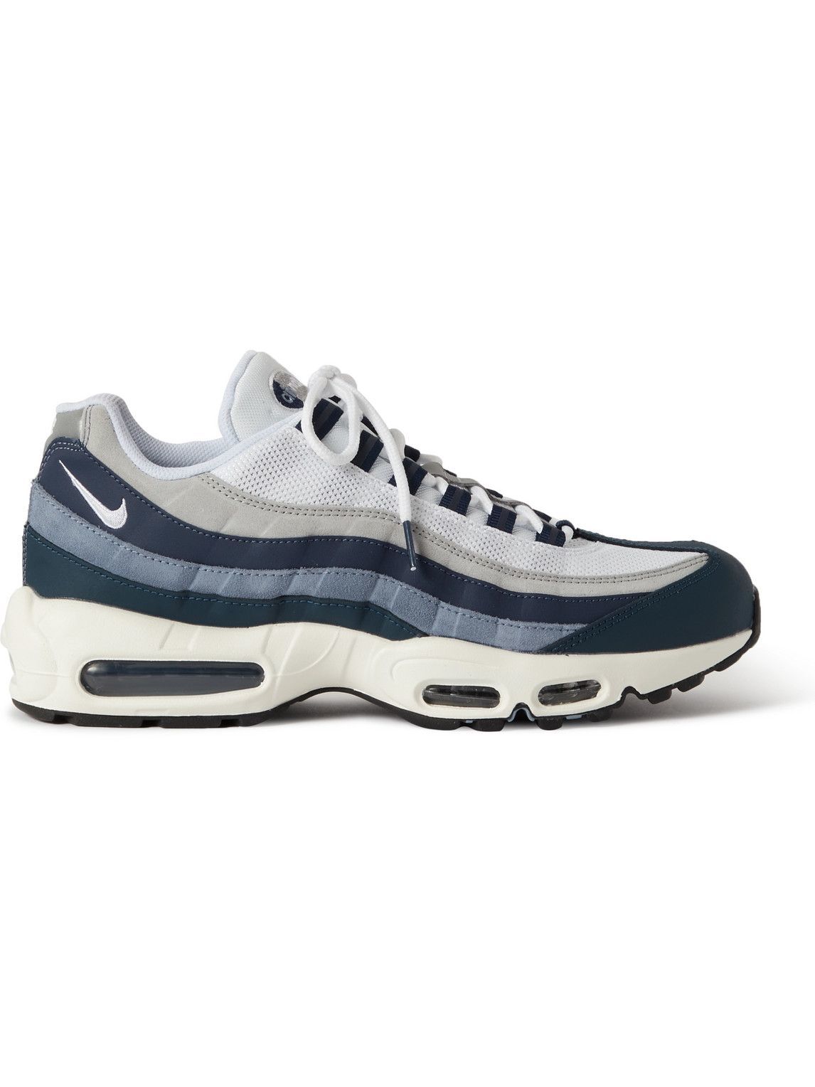 Nike - Air Max 95 Panelled Leather, Suede and Mesh Sneakers - Blue 