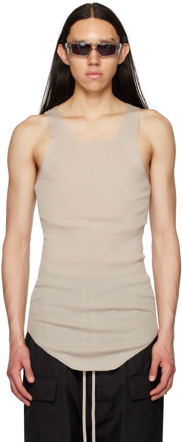 Rick Owens Off-White Ribbed Tank Top Rick Owens