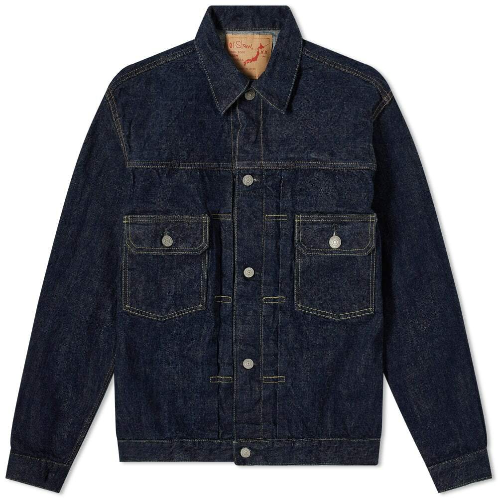 orSlow Men's Selvedge Denim Jacket in One Year Wash orSlow