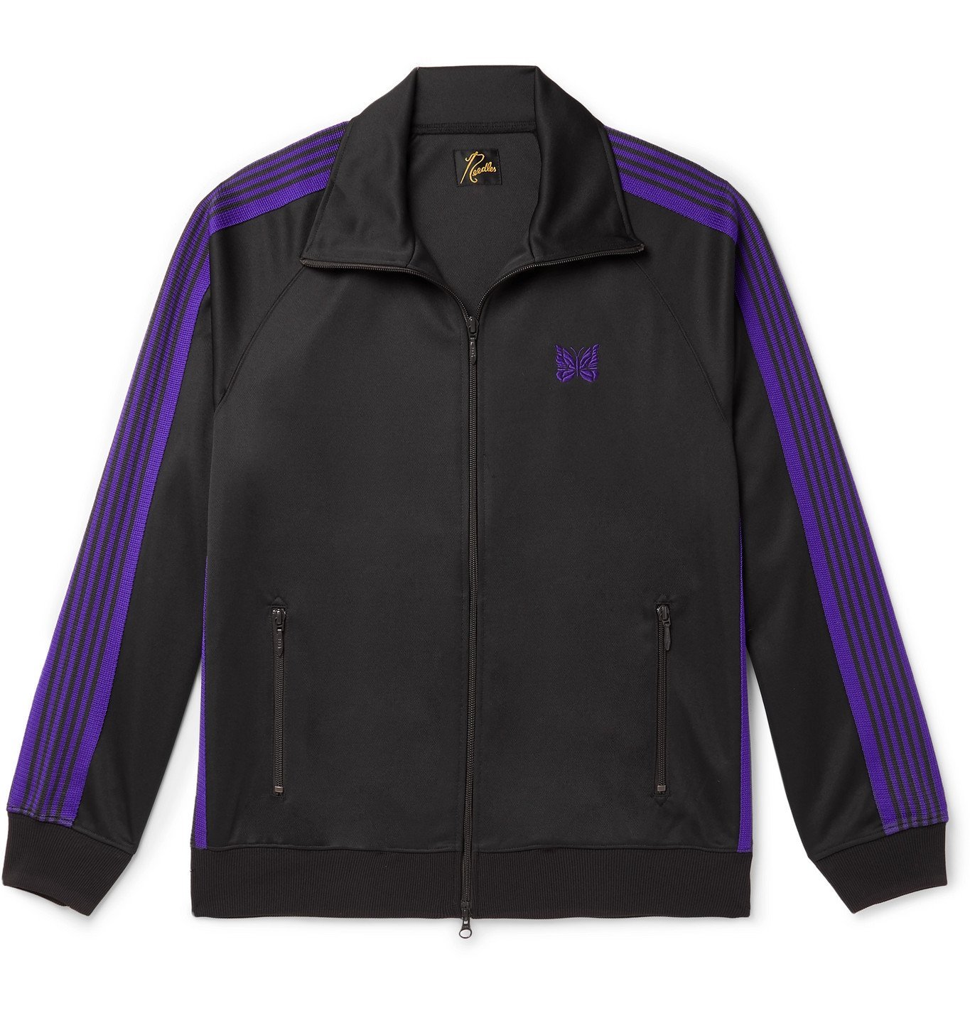 Needles - Logo-Embroidered Webbing-Trimmed Tech-Jersey Track Jacket ...