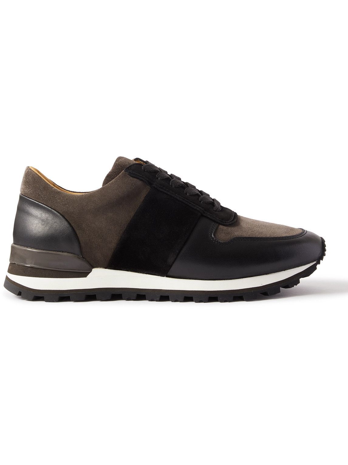Mr P. - Panelled Suede and Leather Sneakers - Black Mr P.