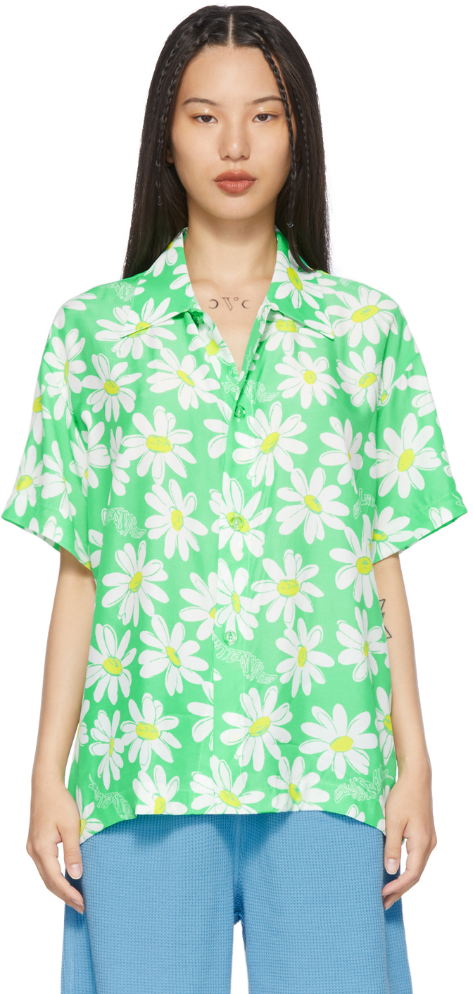 ERL Green Daisy Short Sleeve Shirt ERL