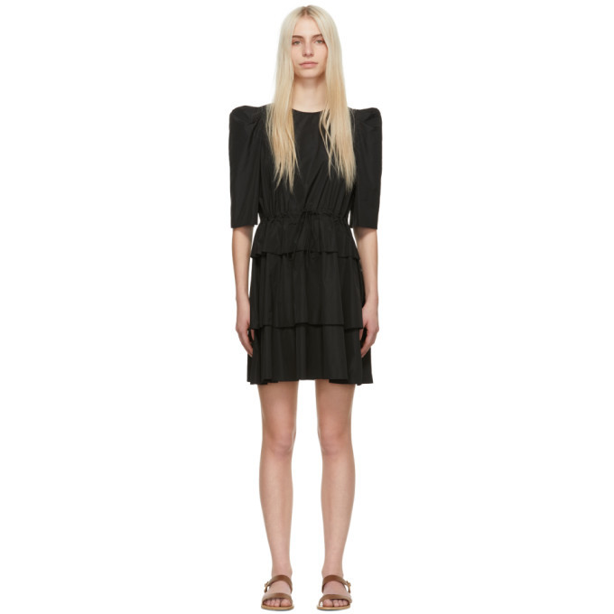 see by chloe black ruffle dress