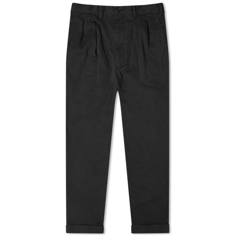 Beams Plus Men's 2 Pleat Twill Trouser in Black Beams Plus