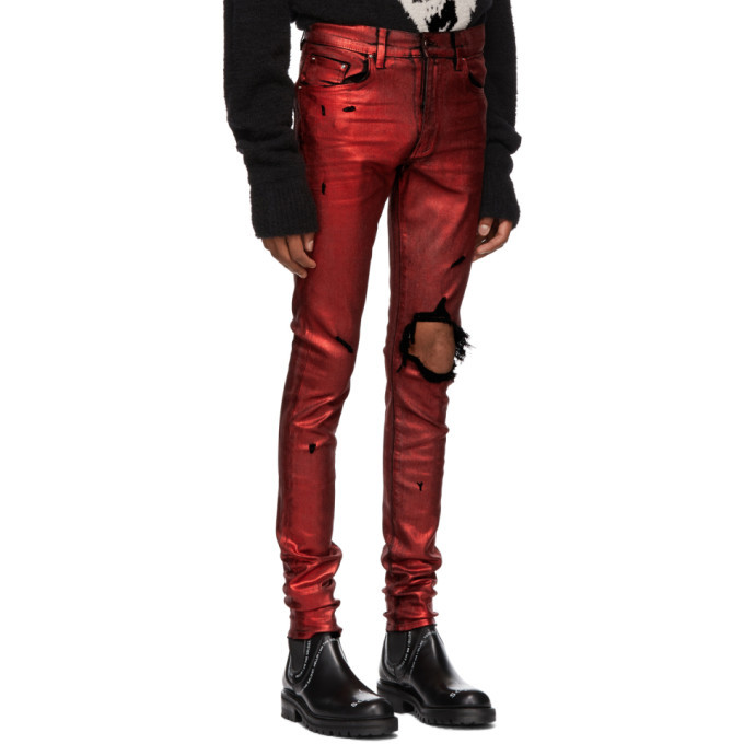 amiri jeans red