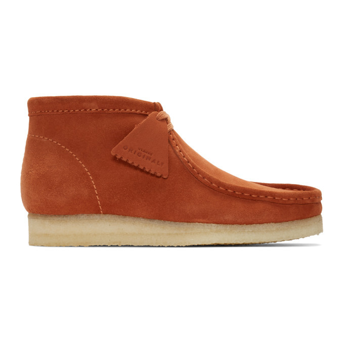 orange clarks wallabees